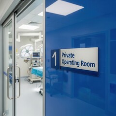 Modern Hospital Suite Interior: Private Operating Room, Contemporary Medical Facility