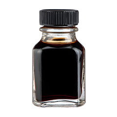 Professional Clear Glass Bottle with Black Screw Cap for Product Packaging in High-Resolution