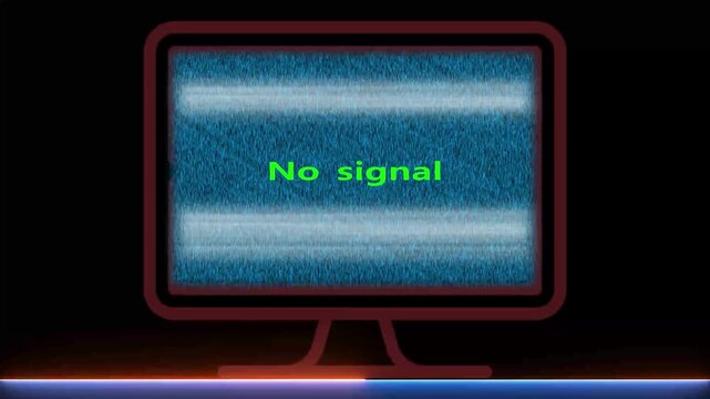 Retro T V Screen with Static Noise and Glowing Letters ku on Dark Background retro tv old television