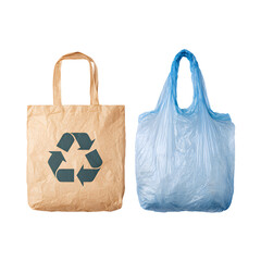 Contrasting Plastic and Reusable Bags for Environment Awareness Campaign