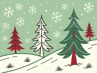 Obraz premium christmas trees background
