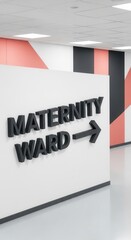 Modern Maternity Ward Interior Featuring Directional Signage And Contemporary Design