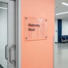 Modern Maternity Ward Signage: A Clean and Contemporary Hospital Interior Aesthetic