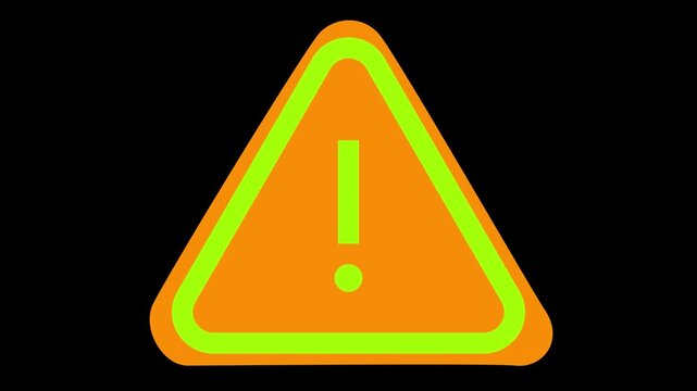 Warning Sign Neon Orange Exclamation Mark Alert Symbol on Black Background caution symbol alert danger sign