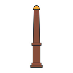 Fototapeta premium Tall column monument with decorative capital and base. Illustration. Object isolated on white background.