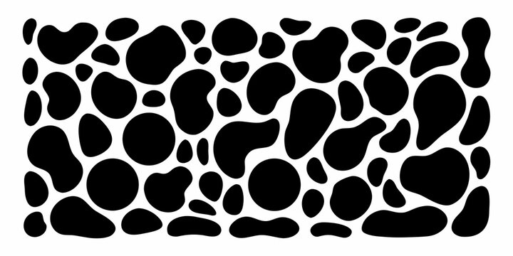 Abstract pattern of irregular black shapes on a white background
