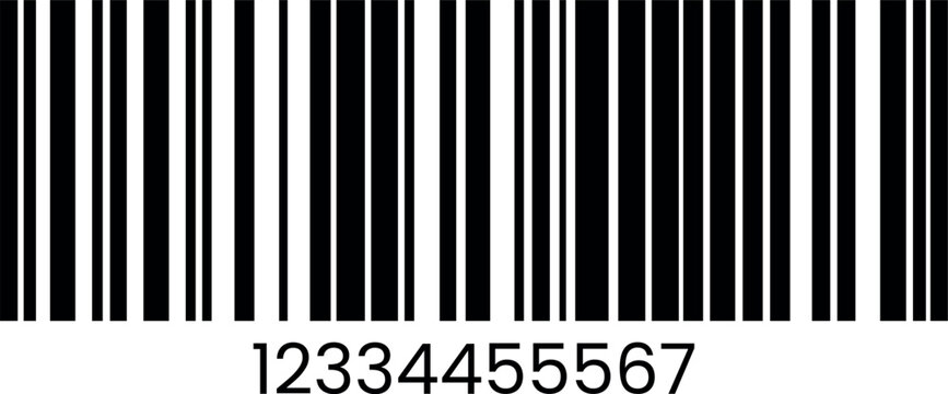 Vector black and white barcode isolated on white background.