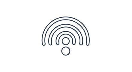 Minimalist Blue Line Art Wireless Signal Icon and Connectivity Symbol