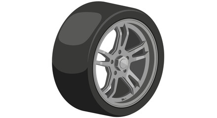 Obraz premium High Performance Racing Slick Tire with Detailed Multi Spoke Alloy Rim Vector Illustration