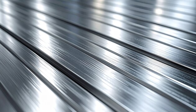 Abstract close-up of brushed metal surface with parallel lines, creating a sleek and modern industrial texture