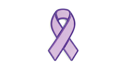 Purple awareness ribbon against white background