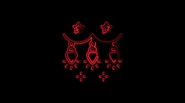 Glowing Red Henna with Stars and Floral Patterns on Dark Background glowing henna red henna intricate henna patterns
