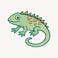 Obraz premium Colorful cartoon chameleon illustration.