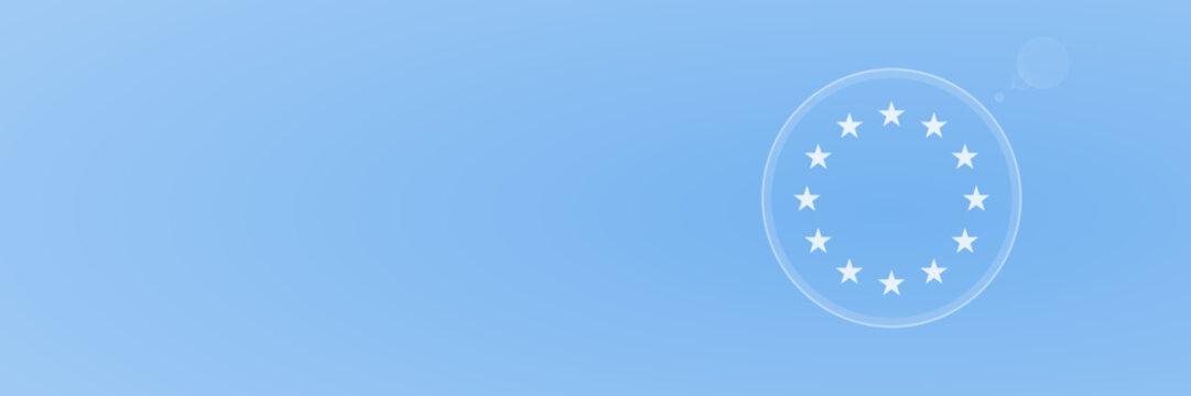 Blauer Header mit Europa Sternen und Copy Space Vektor svg unter 60 kB