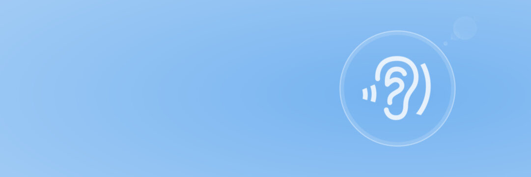 Ohr Symbol f&uuml;r H&ouml;ren Header Vektor svg unter 60 kB mit Copy Space
