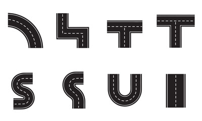 Collection of various road and traffic sign symbols and icons Vector