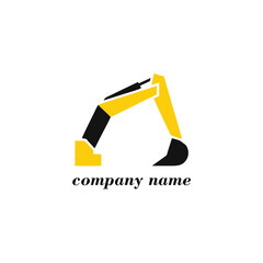 Minimal Excavator Design for Logo Template