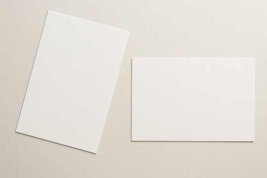 Blank cards on neutral background.