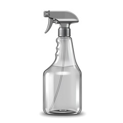 Fototapeta premium Clear plastic spray bottle with trigger nozzle isolated on transparent background