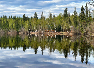 Reflection of trees n Birch Lake