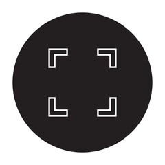 Obraz premium Vector Icon of Minimalist Focus Frame Marker for User Interface symbol_Circle Line Icon