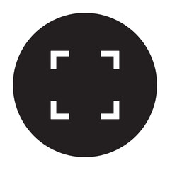 Obraz premium Vector Icon of Minimalist Focus Frame Marker for User Interface symbol_Circle Glyph Icon