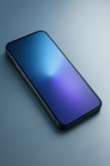 Sleek smartphone with gradient screen.