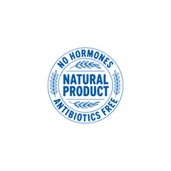 Obraz premium Natural product stamp with no hormones or antibiotics