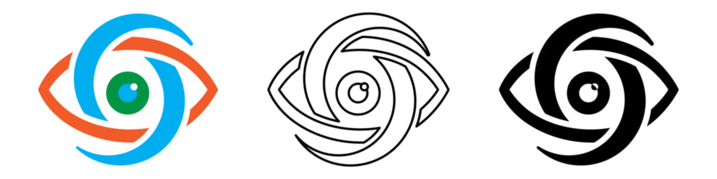 Eye clinic vision care optical health logo icon vector illustration