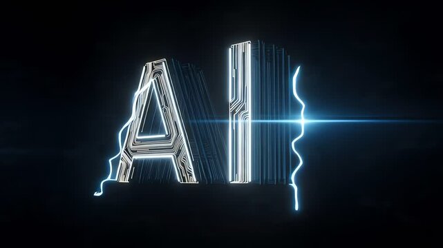 AI Text Logo Technology Background Animation
