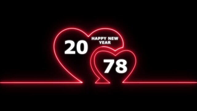 Happy valentines day hearts animation Suitable for valentines day celebration, social media post with happy new year 2078 confetti celebration. neon happy valentines day 4k video.