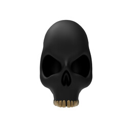Black Skull with Gold Teeth