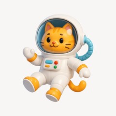 Fototapeta premium Cute astronaut cat illustration