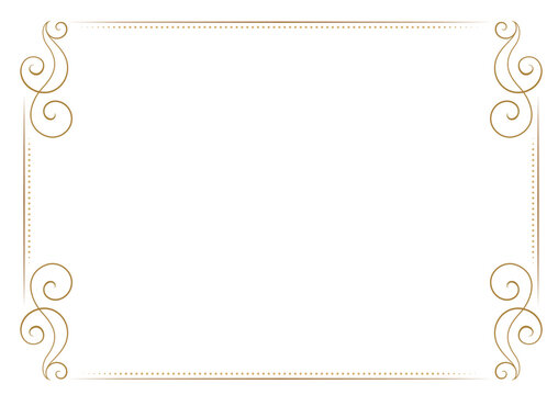 Minimal vintage swirl corner frame. Elegant ornamental border vector