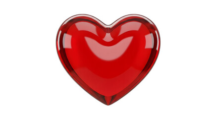 Glossy Red Heart on Black Background