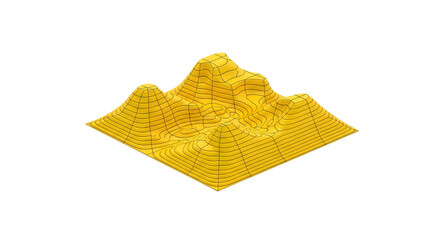 Abstract Isometric Yellow Mountain Range