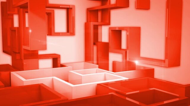 Futuristic orange Geometric Abstract Background with Floating Glass Frames and Luminous Depth Creating a Clean Modern Technology Scene