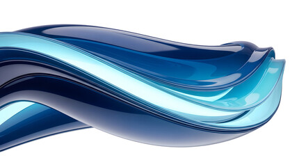 Abstract Blue Wave on Black Background