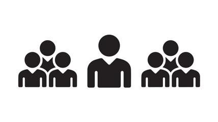 Team Leaders with Followers in Simple Flat Design on White Background for Business