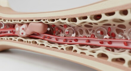 Cross-Sectional Illustration of Bone Marrow Anatomy.