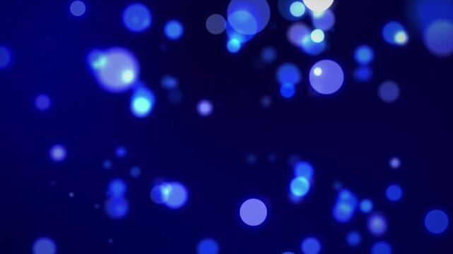 Blue bokeh lights abstract dark background shimmering particles glowing