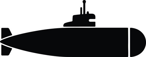 silhouette classic military submarine underwater warship icon pictogram element vector design © Nasima