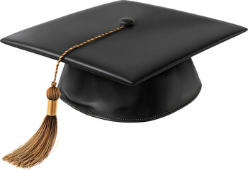 Classic Graduation Cap with Golden Tassel Symbolizing Academic Achievement and Success