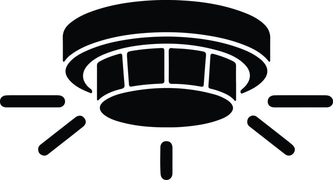 silhouette fire alarm smoke detector icon for home safety vector design