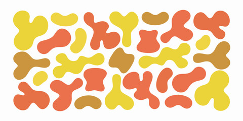Abstract pattern of overlapping organic shapes in yellow and orange