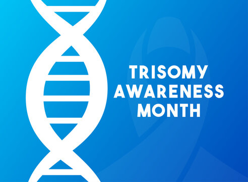 Trisomy Awareness Month. March. Gradient background. Banner, card, and background.