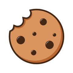 Cookie logo design. Cookie vector on white background. Cookie chocolate chip.