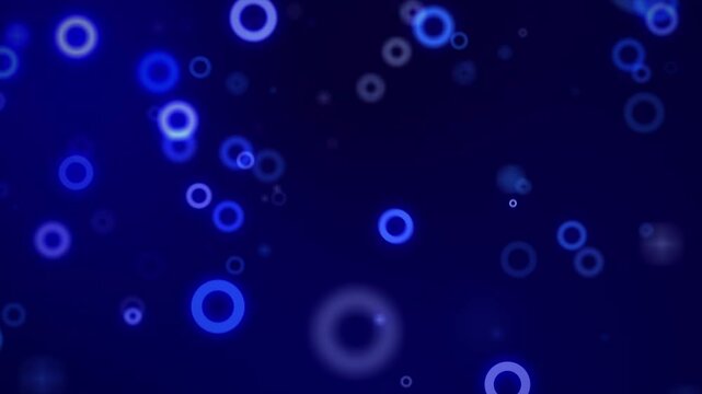 Blue circles abstract background glowing particles digital technology dynamic light