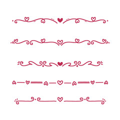 Obraz premium Hand Drawn Decorative Divider and Ornamental Border Illustration Set for Print and Wedding Design