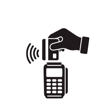 Hand Using Contactless Payment Terminal.